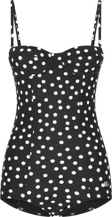 Dolce & Gabbana Polka Dot Balconette Swimsuit - Womens - Polyamide/Spandex/Elastane