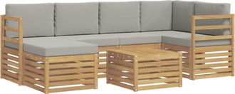vidaXL Conjunto De Sof&aacute;s De Exterior 7 Uds. Blanco Y Gris Claro Vidaxl
