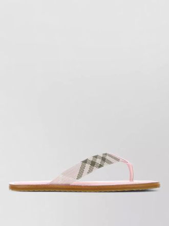 Burberry fabric thong slides flat sole open toe
