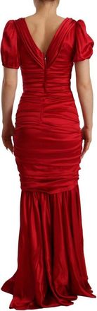 Dolce & Gabbana Womens Red Silk Mermaid Dress - Size 8 UK
