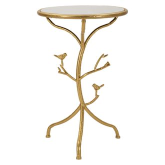 Dmora Mesa De Centro Fanise, Forma Redonda, Color Blanco, Estructura De Pl&aacute;stico, 38x38x60h Cm Blanco M&aacute;rmol