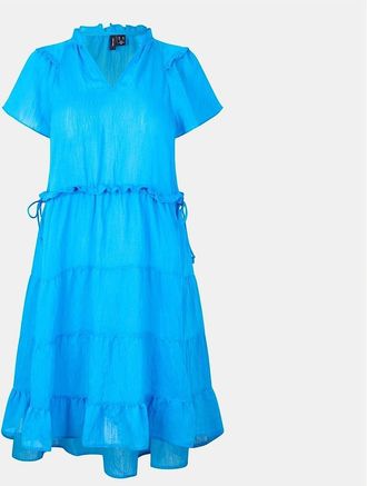 Vero Moda Womens Luca V-Neck Mini Tiered Dress - Blue - Size: 14