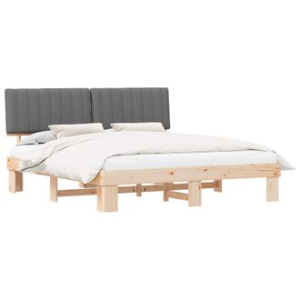 vidaXL Letto Con Testiera Rivestita Grigio Chiaro 180 X 200 Cm Vidaxl