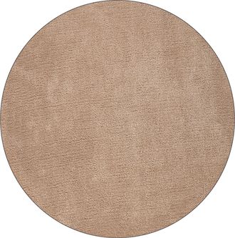 Beliani Alfombra De Pelo Largo 140 Cm Redonda Estilo Moderno Beige Arena Demre