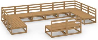 vidaXL Juego De Muebles De Jard&iacute;n 12 Piezas Madera Maciza De Pino Vidaxl