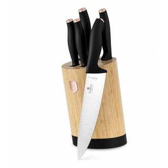 OEM Juego De Cuchillos Berlinger Haus Bh-2752 Black Rose En Bloque De Bamb&uacute;