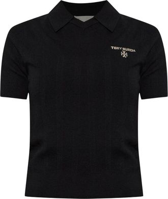 Tory Burch Simone Wol Polo - Dames - Polos - Zwart - L - Wol - Tops