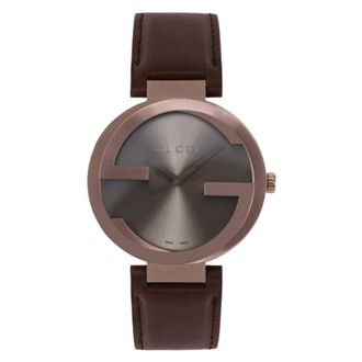 Gucci Interlocking Quartz Brown Dial Mens Watch YA133214