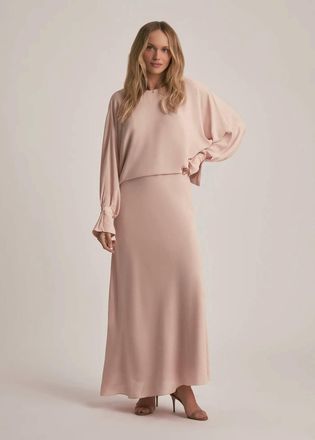 Favorite Daughter Drapey Viscose Crepe Dress In Blush