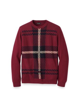 Paul Fredrick Cotton Crewneck Sweater in Burgundy at Nordstrom, Size Xx-Large