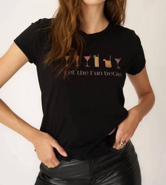 Bloomingdale's Let The Fun Be Gin Tee In Black