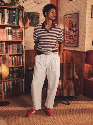 Djab Mens Brushed twill pleated chinos Malasaa fit - Barrel