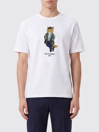 Maison Kitsun&eacute; T-shirt in cotone con stampa grafica a contrasto