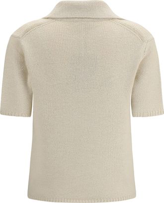 Gabriela Hearst Womens Sohan Polo Off White Kashmir-Capra Hircus Shirts Kashmir/capra T-shirts And Polos