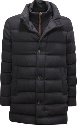 Herno Norfolk Down Coat - Heren - Dons jassen - Blauw - M - Wol - Jassen