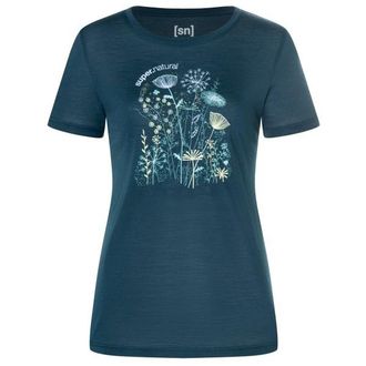 super.natural Rock Flowers Tee Merinoshirt f&uuml;r Damen | blau