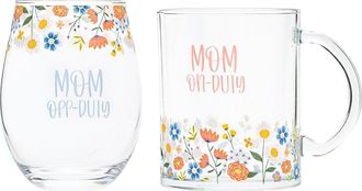 10 Strawberry Street Mothers Day Coffee Mug & Stemless Wine Glass Gift Set