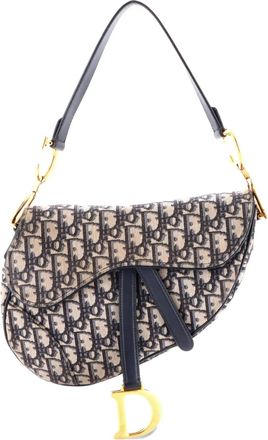Dior Saddle Handbag Oblique Canvas Medium shoulder bag - Blauw