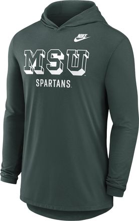 Nike Michigan State Legacy Nike Mens Dri-FIT College Long-Sleeve Hooded T-Shirt in Green | 01NB3EYMSV-1XM