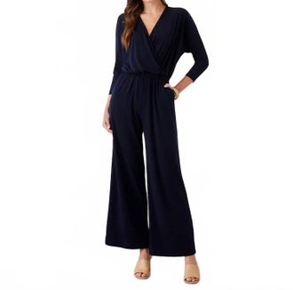 Karen Kane Nori Travel Jersey Jumpsuit In Navy