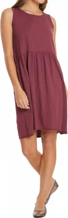 Mod-o-doc Drop Shirred Waist Tank Dress In Zinfandel