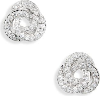 Nadri Jordan Love Knot Stud Earrings in Rhodium at Nordstrom Rack