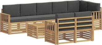 vidaXL Conjunto De Sof&aacute;s De Exterior 9 Uds. Blanco Y Antracita Vidaxl