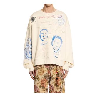 Song for the Mute Sweatshirts, male, White, Size: S Sketchbook Relaxed Pullover