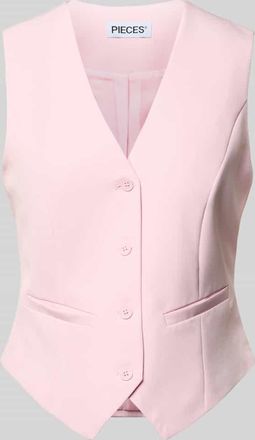 Pieces Slim Fit Anzugweste mit angedeutete Taschen Modell BOZZY VEST in Altrosa Melange, Gr&ouml;&szlig;e XL