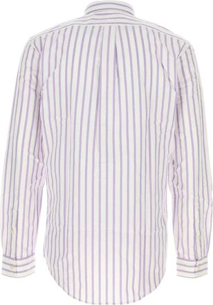 Polo Ralph Lauren Mens Striped Oxford Shirt Purple Cotton