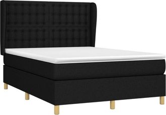 vidaXL Vidaxl - Cama Box Spring Con Colch&oacute;n Tela Negro 140x200 Cm