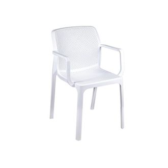 Vacchetti Vacchetti - Silla Jard&iacute;n Polipropileno Con Reposabrazos Blanco Dalian 46,5x53,5x H55 Cm
