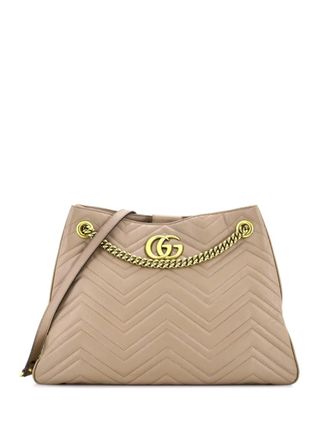 Gucci GG Marmont Chain Matelasse Leather shoulder bag - women - Calf Leather - One Size - Neutrals