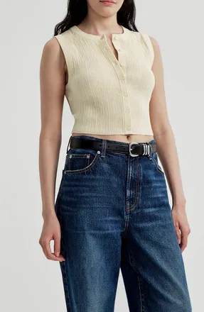 A.L.C. Lottie Cotton Blend Crop Top in Butter at Nordstrom, Size X-Small