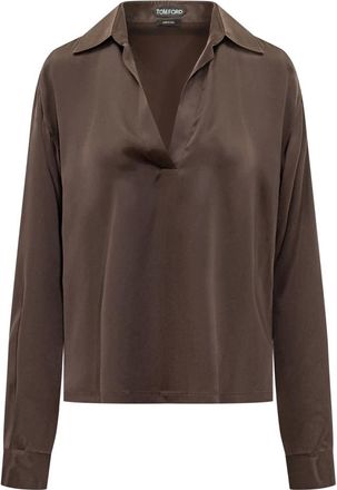 Tom Ford Overhemden, Dames, Bruin, XS, Blouses