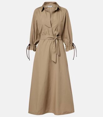 Max Mara Vestido midi Mirto de popel&iacute;n de algod&oacute;n