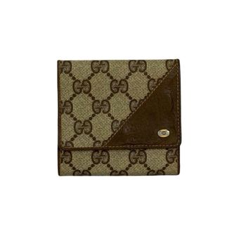 Gucci Brown Leather Pvc Wallet (Tri-Fold) (Pre-Owned)