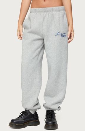 Edikted Leisure Club Sweatpants in Gray-Melange at Nordstrom, Size X-Small