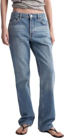 Mango Straight Leg Jeans in Medium Blue at Nordstrom, Size 10