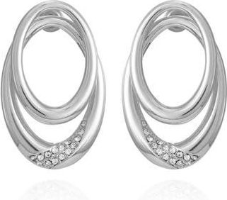 Vince Camuto Pav&eacute; Crystal Double Oval Drop Earrings in Silver Tone at Nordstrom Rack