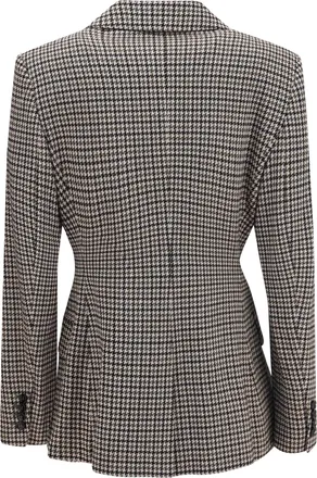 Max Mara Womens Eccelso Double-Breasted Blazer Dis.pied De Poule Nero-Khaki-Blush Blazers & Vests Nero/khaki/blush