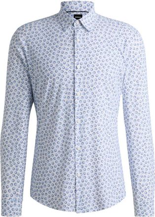 BOSS Slim-fit shirt in floral-print performance-stretch jersey