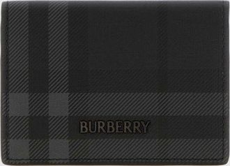 Burberry Bifold Coated Cotton Wallet with Check Motif and Tonal Logo