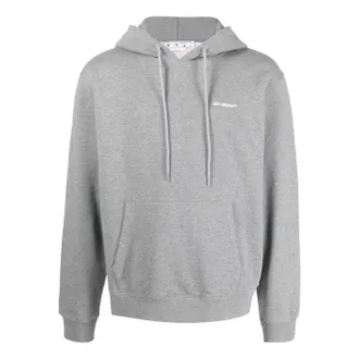 Off-white Wave Outline Diagonal Slim Hoodie Grey Marl OMBB097F22FLE0150801