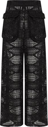 Amir Slama x Jade Picon crochet pocket palazzo pants - Black