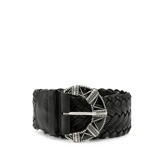 BA&SH Byron Braided Belt - female - Ba&Sh - Belts - Black - 80 CM - Accessories
