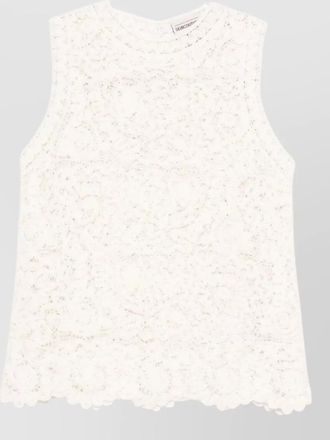 Semicouture sleeveless guipure lace top