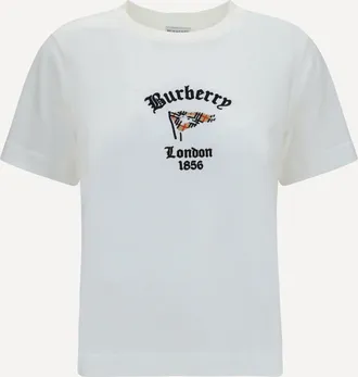 Burberry T-shirt in cotone con bandiera Check Woman M
