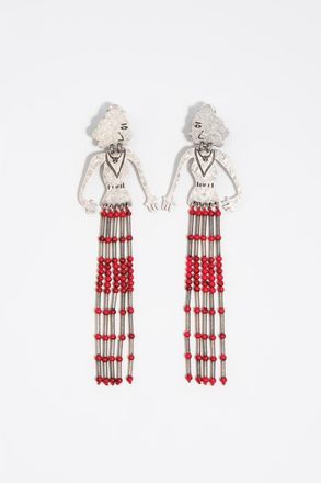 Bimba & Lola Aged Metal Silhouette Stones Earrings in Dark Silver at Nordstrom