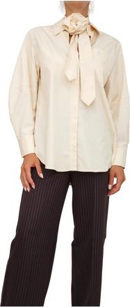 Marella Cr&egrave;me Katoenen Overhemd - Dames - Overhemden - Wit - 2XS - Katoen - Overhemden
